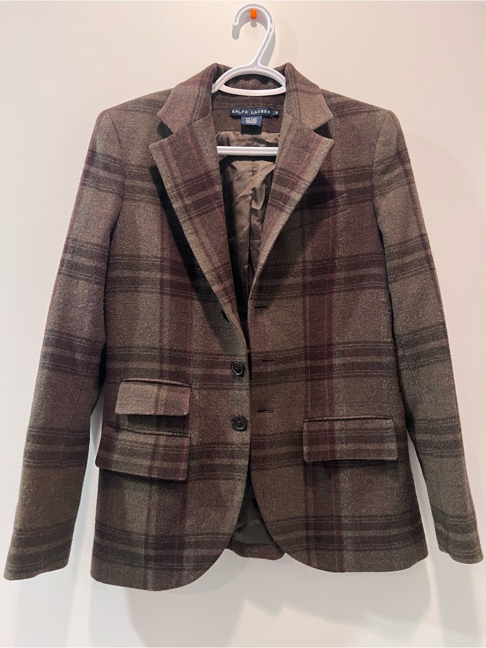 Ralph Lauren brown tartan blazer Blue label